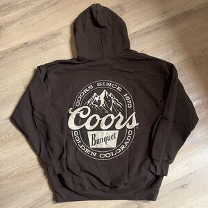 Coors Banquet Brown Hoodie with Logo